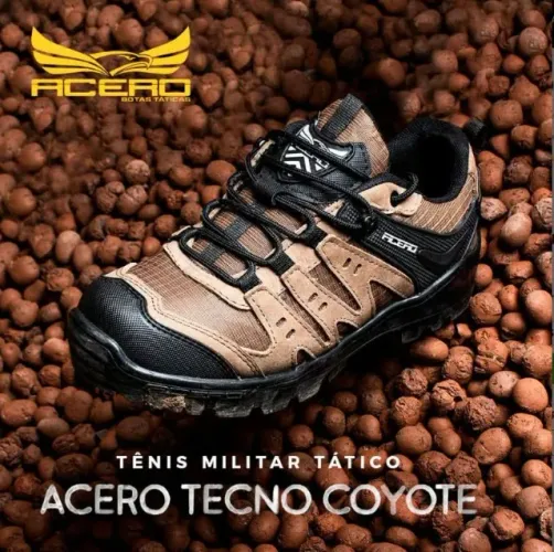 Tênis Militar Tático Acero Tecno Coyote em Couro