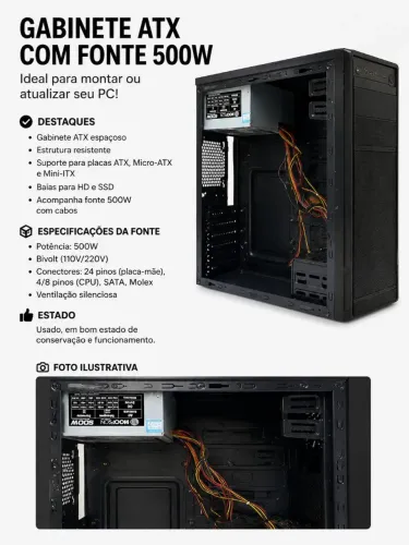 Vendo gabinete + fonte