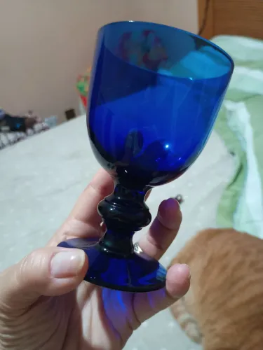 Taça antiga azul COBALTO 12 cm