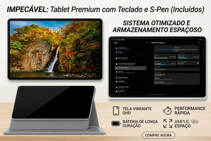 Samsung Galaxy Tab S10 FE+ (Tela Gigante 13.1? + Película + Capa + Teclado Bluetooth)
