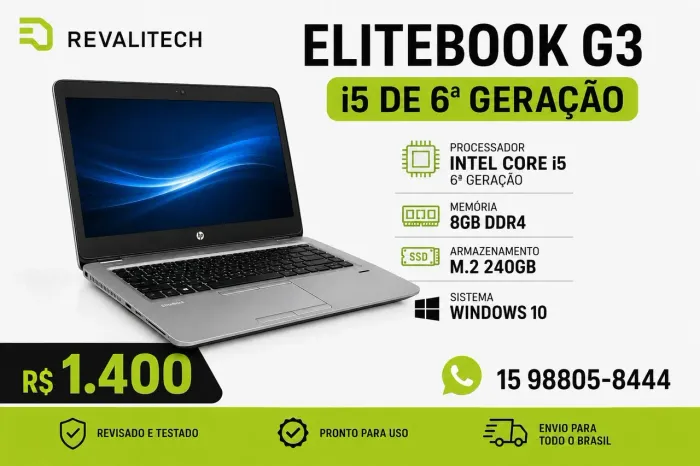 Notebook HP EliteBook G3 i5 6° geração
