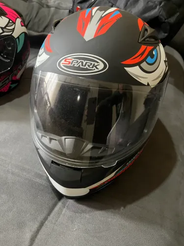 Capacete Moto Fechado Ebf New Spark Dragon Com Narigueira Cor Vermelho Tamanho 58