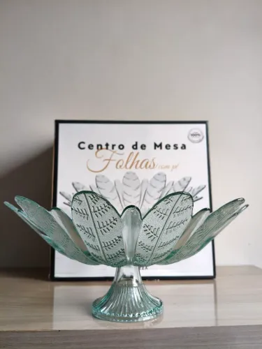 Centro de Mesa de Vidro Decorativo (Fruteira)- Design em Formato de Flor