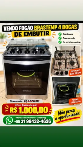 Vendo fogão de embutir semi novo