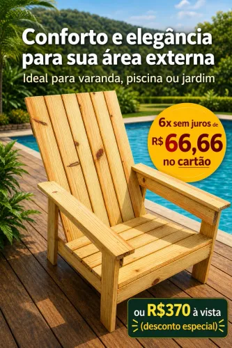 POLTRONA DE MADEIRA PARA ÁREA EXTERNA