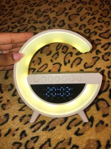 Luminária G Speaker Caixa De Som Bluetooth Relógio