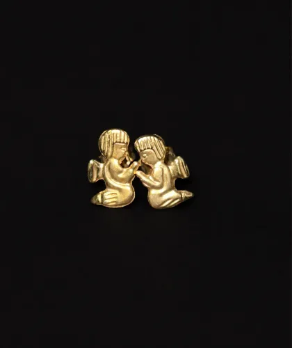 Brinco infantil Anjinhos em ouro 18k