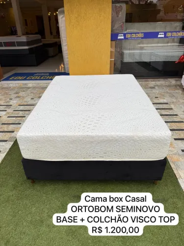 Colchão box CASAL ORTOBOM SEMINOVO TOP - ENTREGO