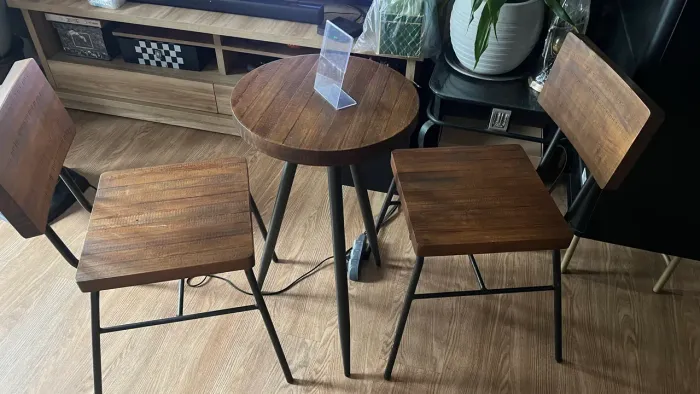 3 conjuntos de Mesa bistrô c/ cadeiras rústica 