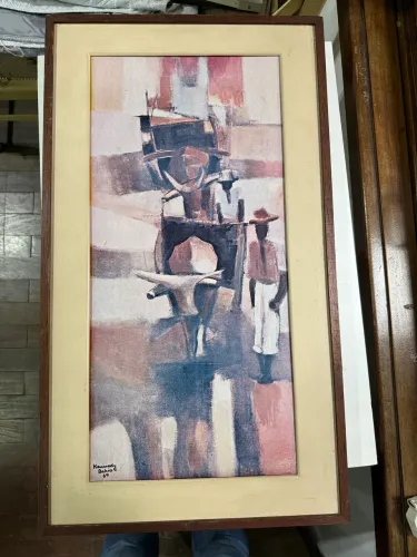 Quadro ?Carro de Boi? de Kennedy Bahia 72x41 com moldura