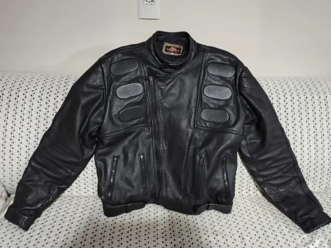 Jaqueta motociclista couro legítimo