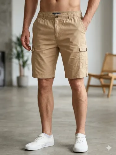 Bermuda masculina cor bege