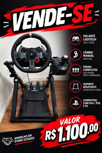 Kit Completo Volante Logitech G29 + Câmbio + Suporte