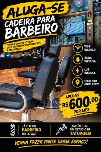 Aluguel de cadeira para barbeiro