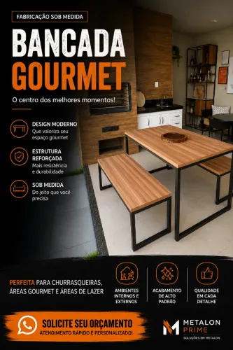 Bancada Gourmet em Metalon Sob Medida | Moderna, Resistente e Personalizada