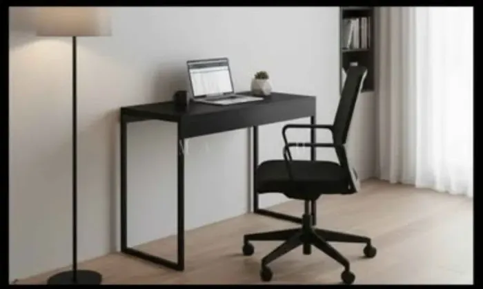 Escrivaninha com estilo industrial preto 90cm (novo)