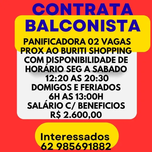 BALCONISTAS PARA PANIFICADORA