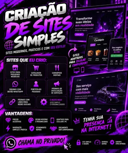 CRIAÇÃO DE SITES SIMPLES