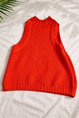 Blusa tricô laranja