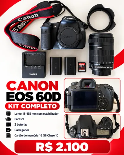 Canon EOS 60D com lente 18-135 mm