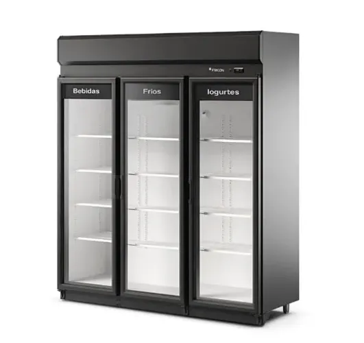 Expositor 3 portas bebidas ou laticínios 10x no cartão