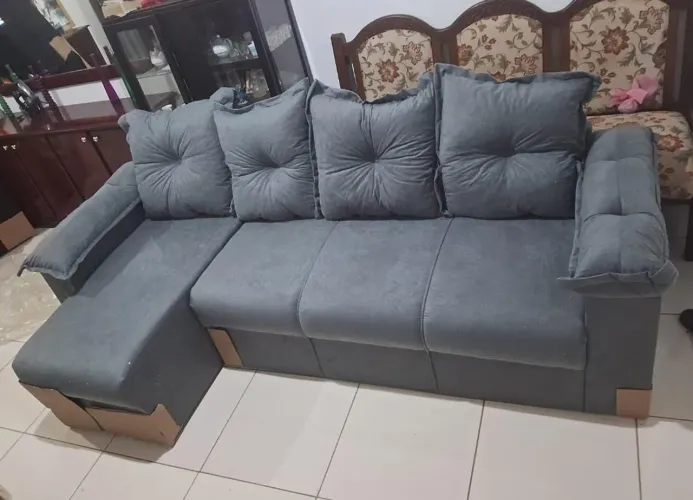 Sofá fixo com Mini chaise 2,50 mts 