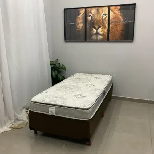 Cama base baú + colchão solteiro d 33