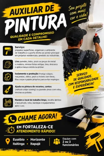 Auxiliar de pintor obra escritório clínica residência comércio up messejana Fortaleza ce a