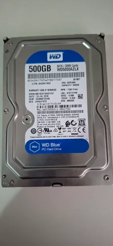 HD Sata WD 500GB 7200 RPM