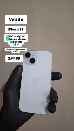 iPhone 15 128GB | 87% Bateria | Original | Nunca Aberto
