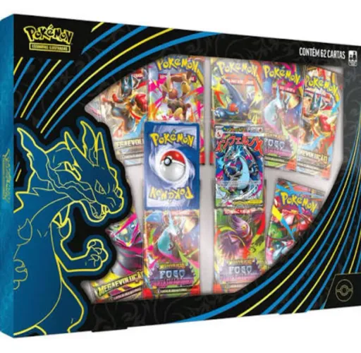 Box Pokémon TCG Coleção Mega Charizard X Ex Copag 