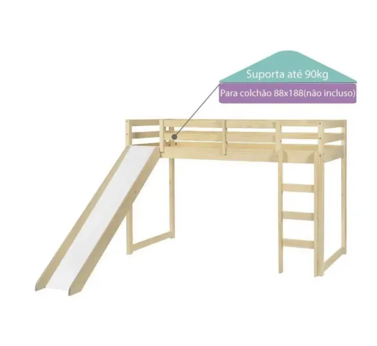 Cama com escorregador
