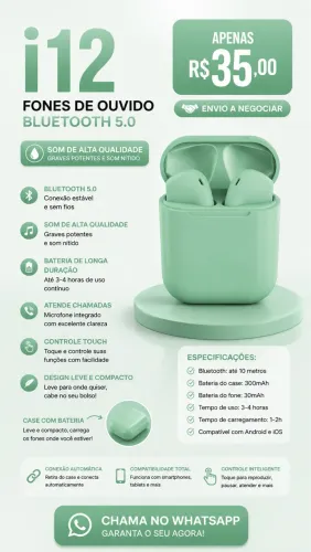 Fone Bluetooth i12