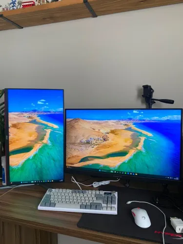 Kit 2 Monitores (Gigabyte 27"/AOC 24") + Suporte Articulado