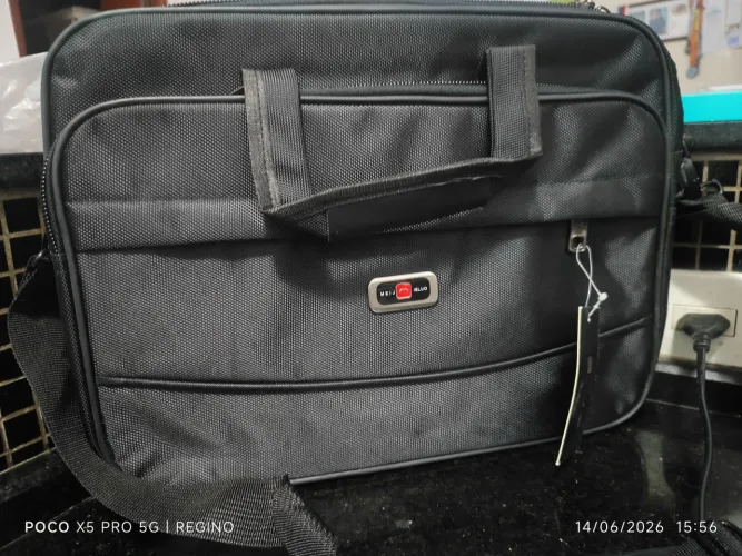 Bolsa pasta  social masculina 4 bolsos com zíper e alça 