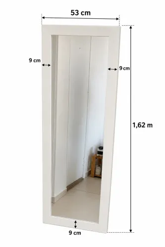 Espelho Corpo Inteiro com Moldura Branca - 1,62m x 53cm