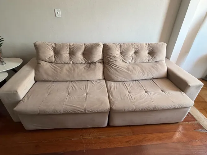Sofá Retrátil e Reclinável 2,65 m - Bege (USADO)