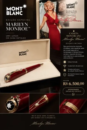 Caneta monblanc edição especial Marilyn Monroe