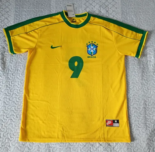 Camiseta da seleção brasileira amarela retro do Ronaldo 9
