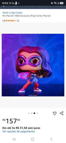 Funko Ms Marvel boneca