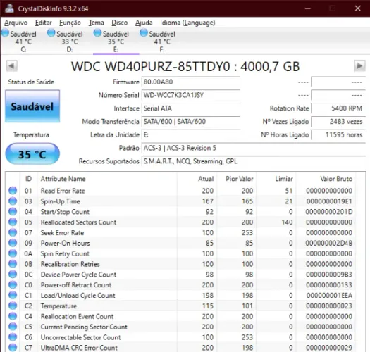 HDD Interno 4TB Western Digital Purple