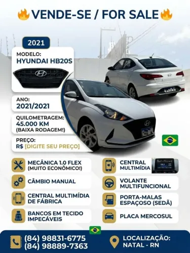 Hyundai HB20S Vision 1.0 Flex 12V MEC 2021