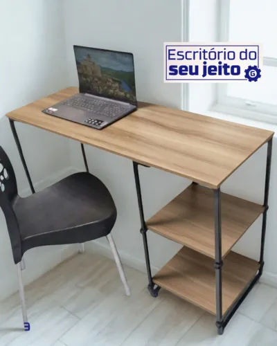 Mesa Multiuso 1,1m NOVA Escrivaninha Estilo Industrial Notebook Escritório Computador Birô