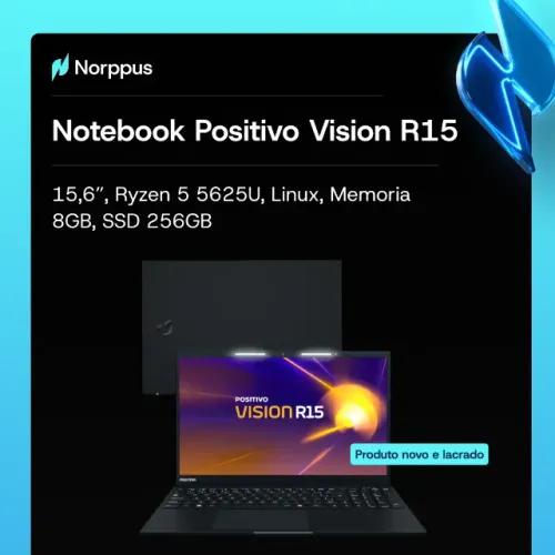 Notebook Positivo Vision R15 - 8GB de RAM e SSD de 256GB