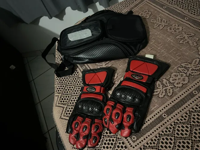 Luva Lumica Moto - Couro com Proteção Rígida (com a bag).