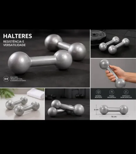 2 Halteres emborrachados 5kg cada 