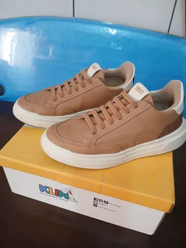 Tênis klin Capri kids cadarço de elástico para calce fácil, capuccino tam 35