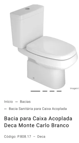 Bacia e Caixa Acoplada Monte Carlo Branco