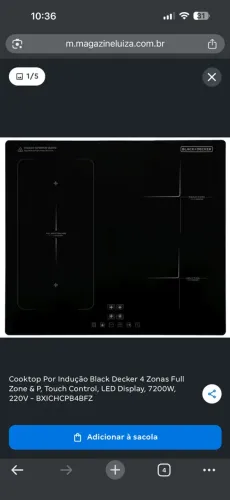 Vendo cooktop indução novinho