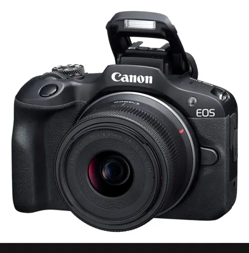 Câmera Canon EOS R100 mirrorless 4k com lente Rf-s 18-45mm cor preto
